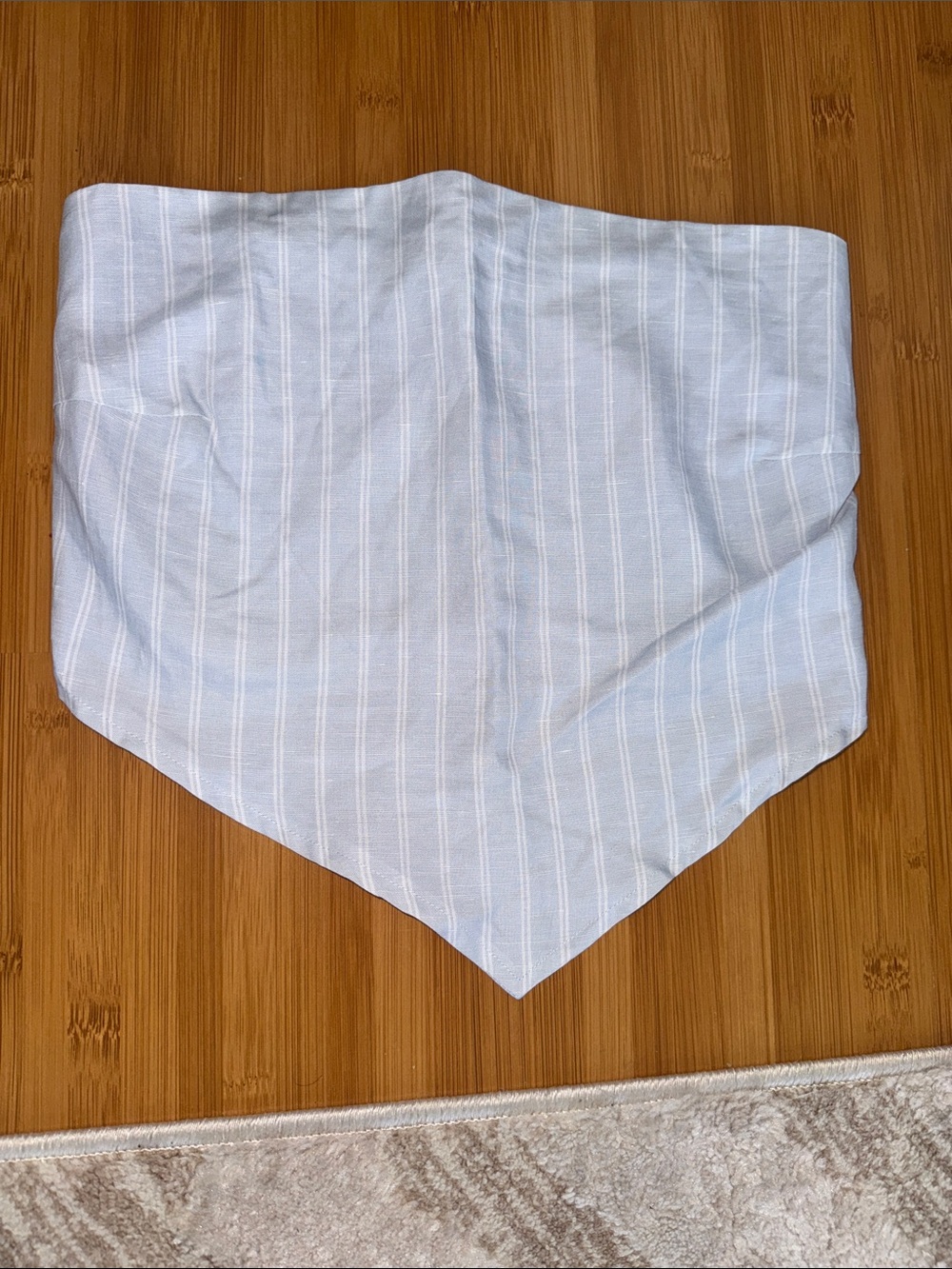 Onia Light Blue & White Striped Linen Tube Top
